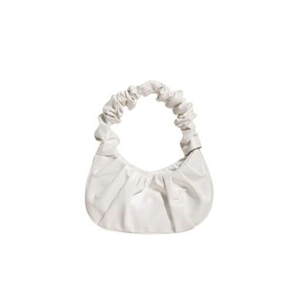 Modern Women'S Pleated Handbags Ruched Top Handle Satchel Bag Denim Clutch Bag - Picture 1 of 7